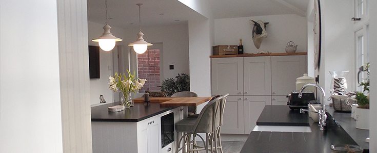 light spacious kitchen in a victorian house