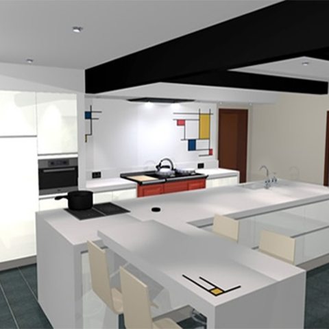 A unique kitchen project in the Lake District reinvents the famous style of Dutch artist Piet Mondrian