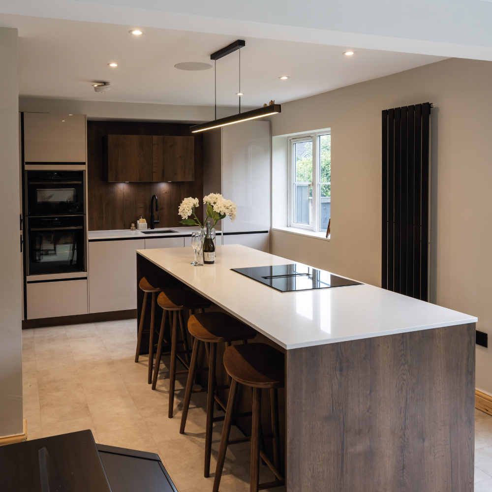 A Nordic Style Kitchen with Dark Wood Tones